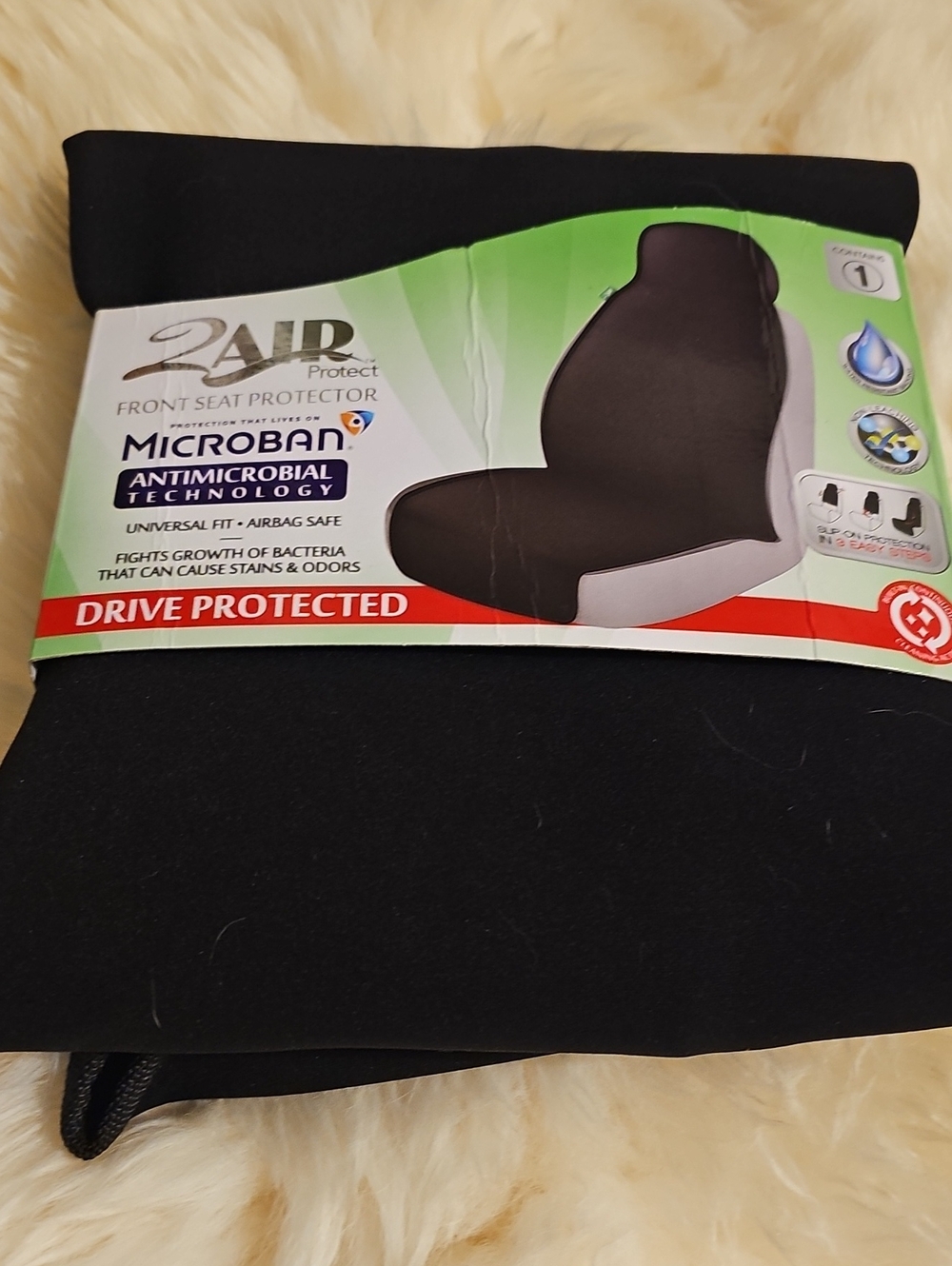 Antimicrobial Front Seat Protector - Black